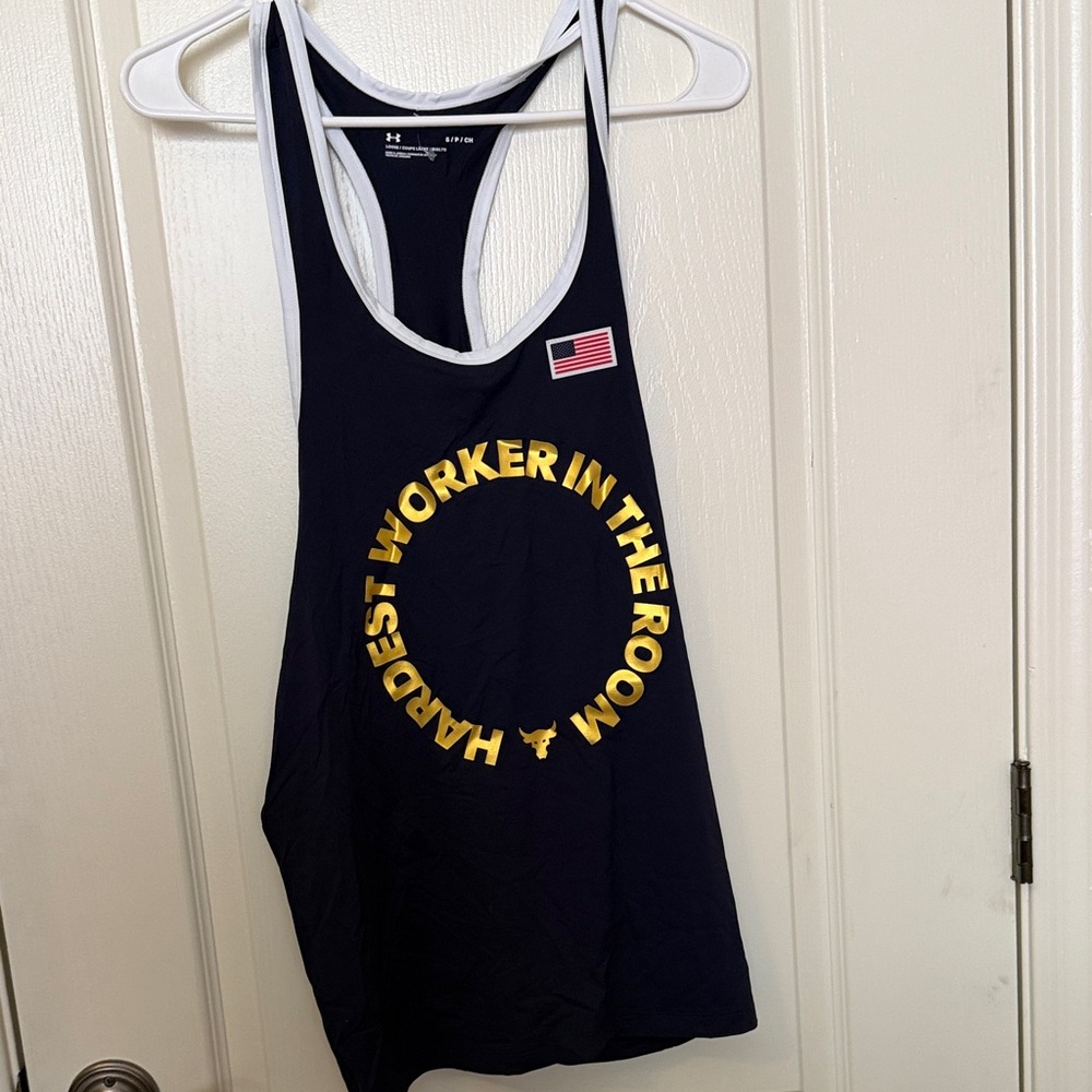 Under Armour mens Black Tank with Gold Text